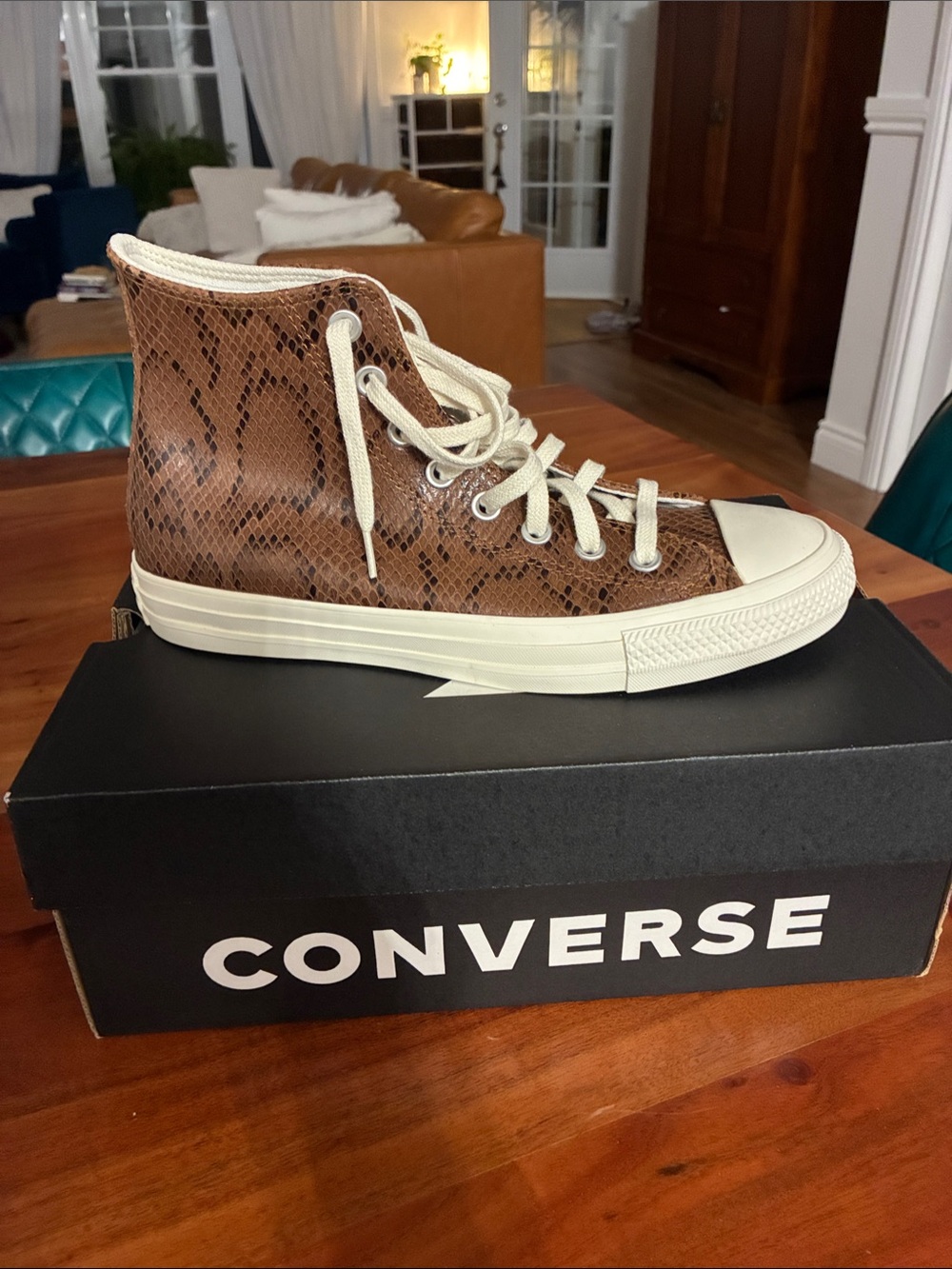 Converse High Top Sneaker - Leather Brown Snake